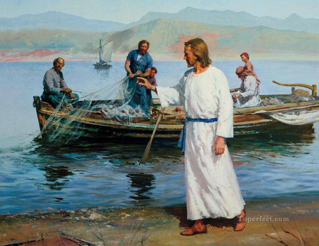 Christus und Fischer Ölgemälde